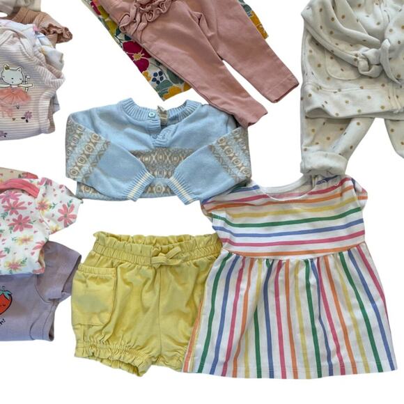 Baby Girl Bundle - 24 Items 0-6 Mos. Hello Kitty, Gerber, Carters, Rachel Zoe - Picture 14 of 16